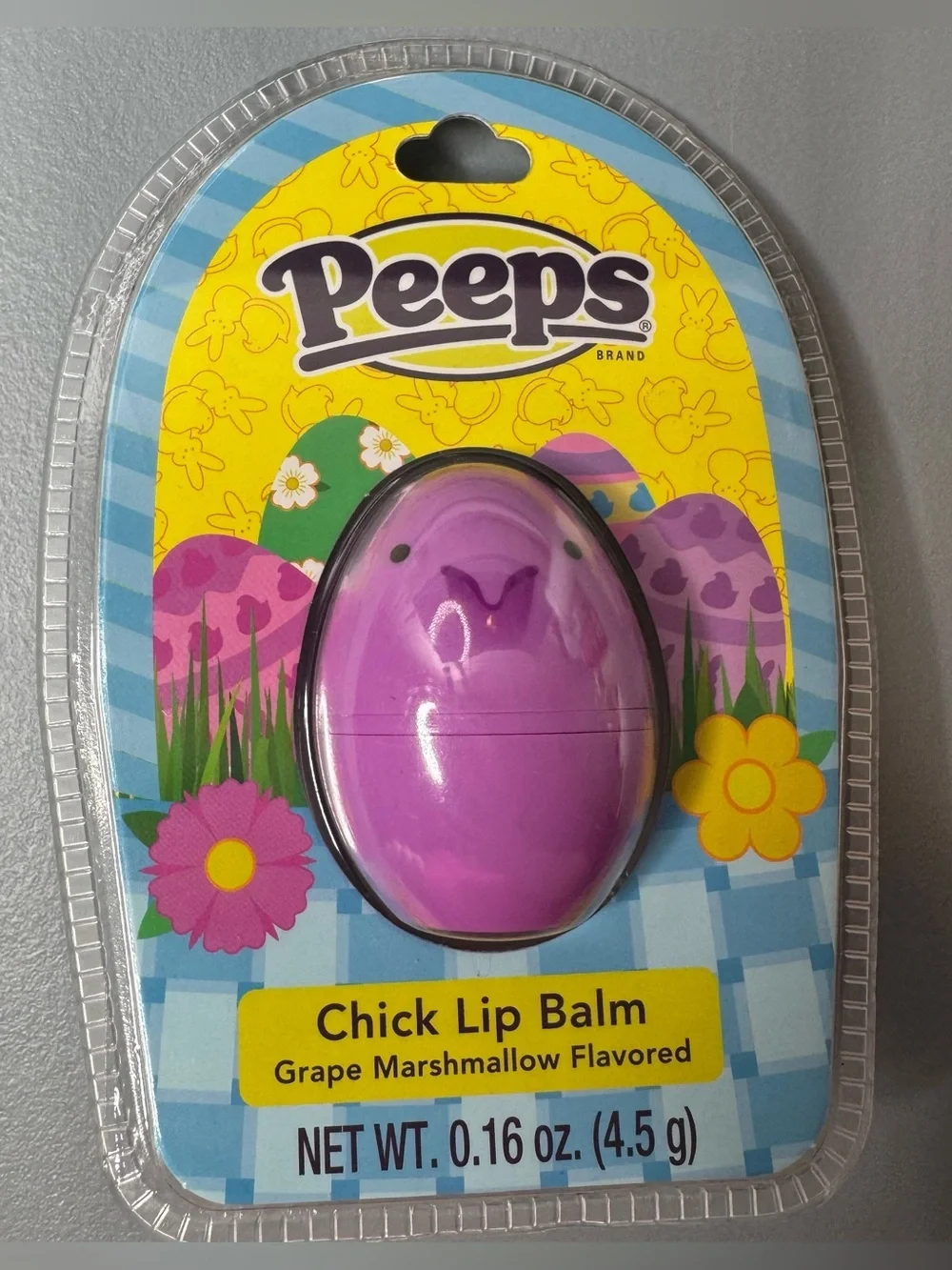 Peeps Purple Chick shaped Lip Balm  Grape Marshmallow flavored spring Easter pas